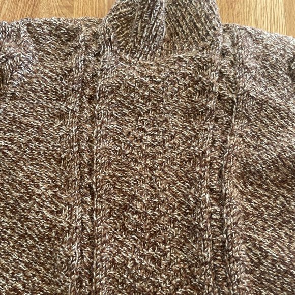 Vintage Pullover Chunky Hand Knitted Women’s Sweater Cowl/Turtleneck Brown/Tan - Picture 8 of 14